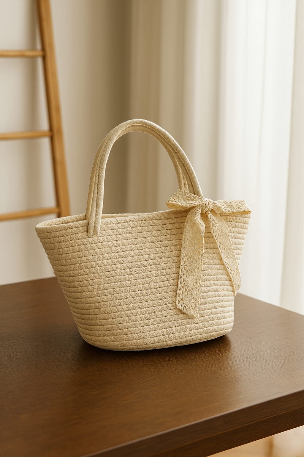 Premium Handwoven Cotton Handbag | Minimal Aesthetic Tote for Women